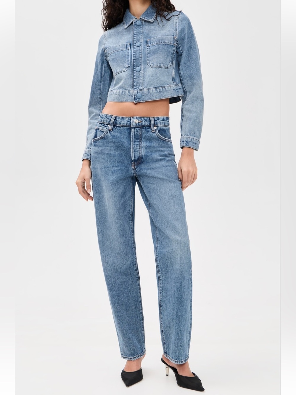 FRAME The Essential Denim Jeans Mid Rise Relaxed Straight Leg Medium Wash 29